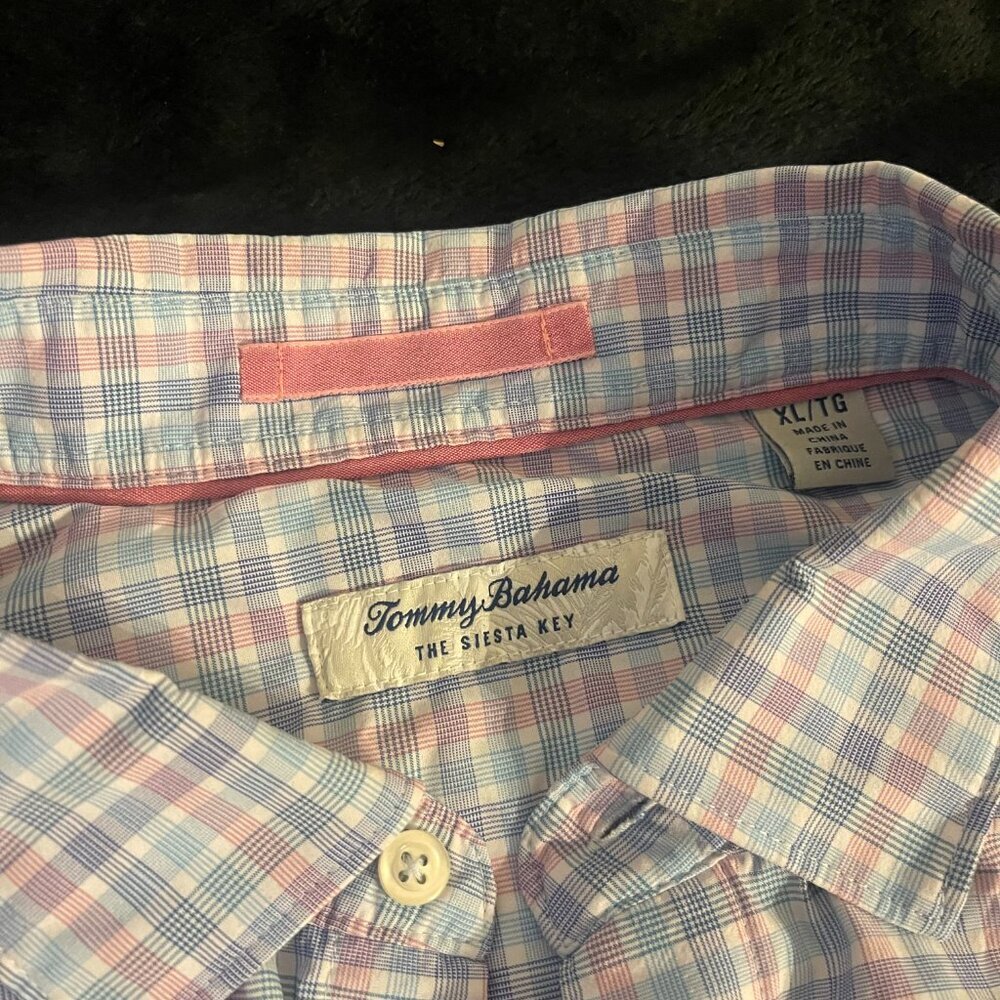 Tommy Bahama IslandZone Siesta Key Check Stretch Shirt XL - Picture 2 of 7